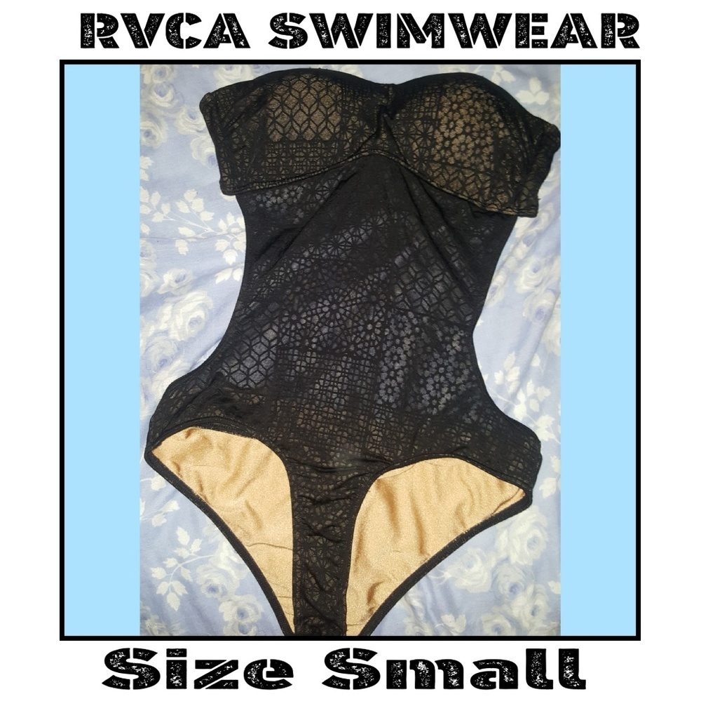 Nwot RVCA BLACK BANDEAU ONEPIECE SWIMWEAR